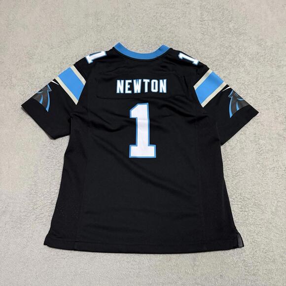 Nike Kids Carolina Panthers Cam Newton #1 Jersey Black Blue Youth Large - Picture 4 of 7
